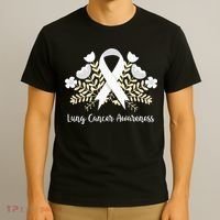 Lung Cancer Awareness Ribbon Lung Cancer T-Shirt thumb 3
