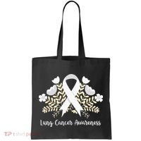 Lung Cancer Awareness Ribbon Lung Cancer Tote Bag thumb 0