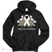 Lung Cancer Awareness Ribbon Lung Cancer Tie Dye Hoodie thumb 0