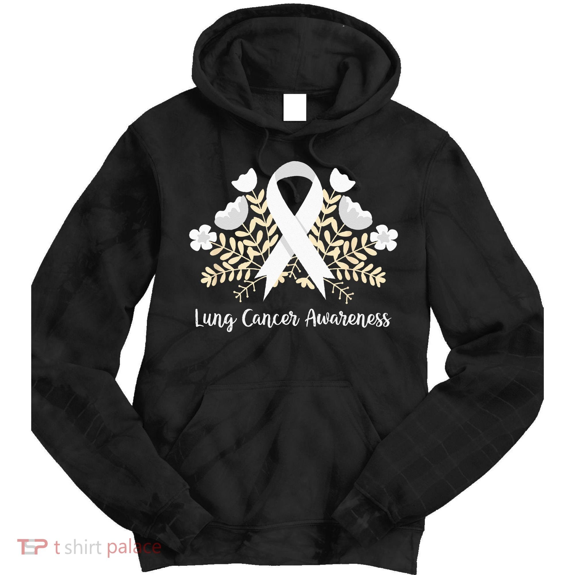 Lung Cancer Awareness Ribbon Lung Cancer Tie Dye Hoodie