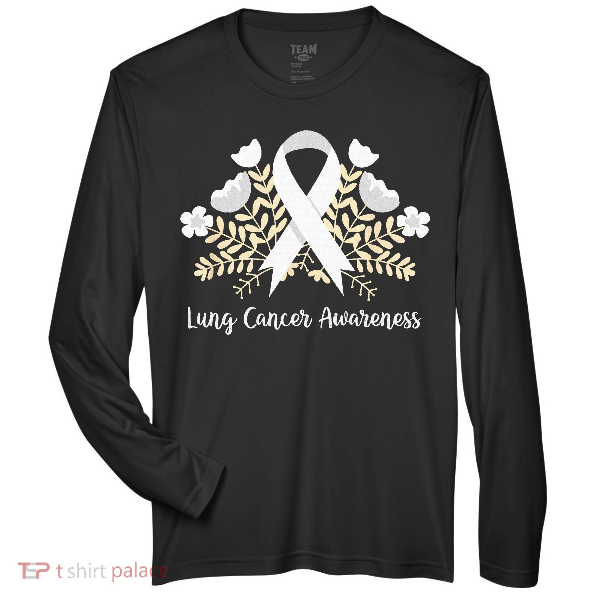 Lung Cancer Awareness Ribbon Lung Cancer Zone Performance Long-Sleeve T-Shirt
