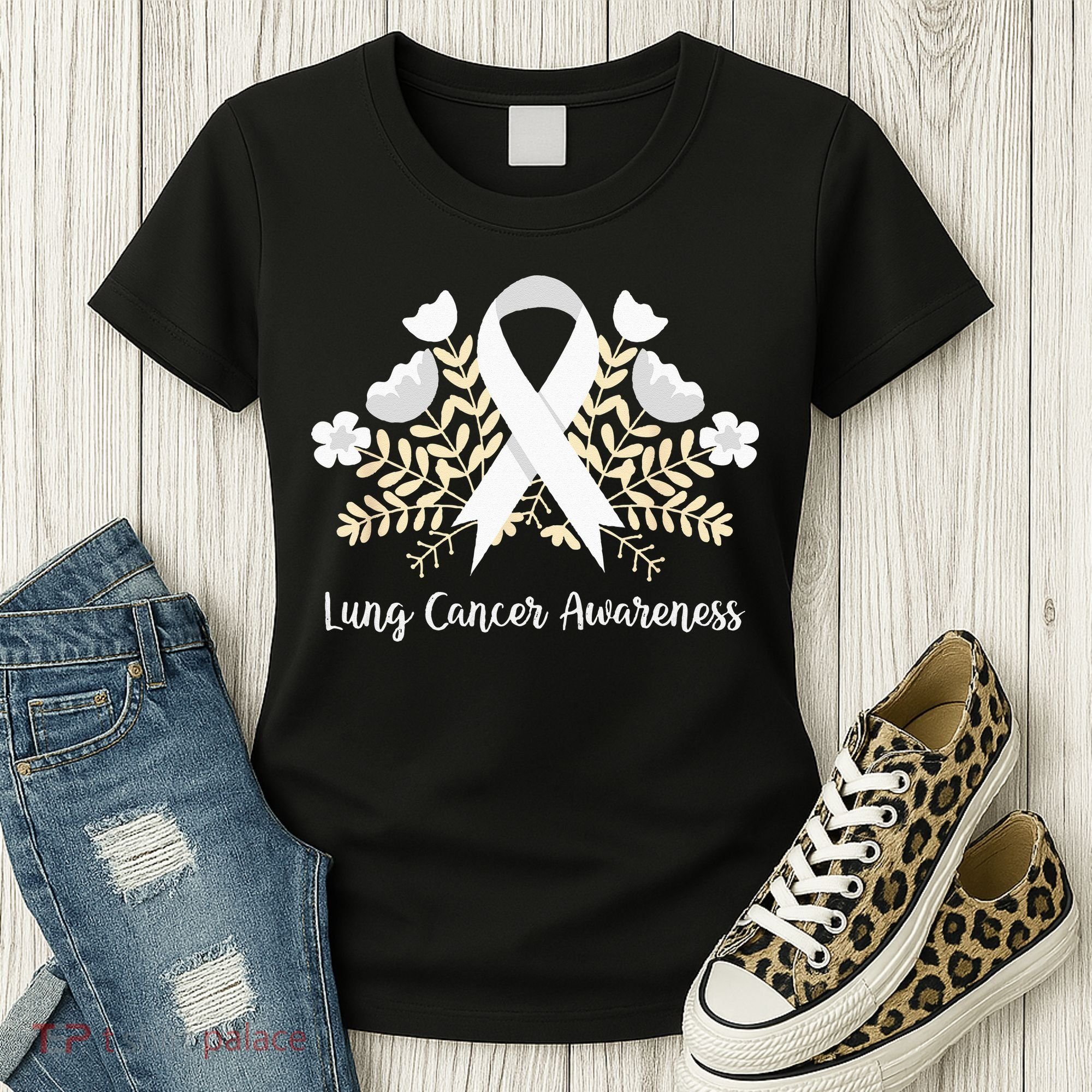 Lung Cancer Awareness Ribbon Lung Cancer Women's T-Shirt