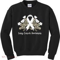 Lung Cancer Awareness Ribbon Lung Cancer Kids Sweatshirt thumb 0