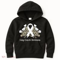 Lung Cancer Awareness Ribbon Lung Cancer Kids Hoodie thumb 0