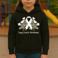 Lung Cancer Awareness Ribbon Lung Cancer Kids Hoodie thumb 3
