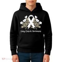 Lung Cancer Awareness Ribbon Lung Cancer Kids Hoodie thumb 4