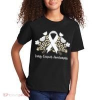 Lung Cancer Awareness Ribbon Lung Cancer Kids T-Shirt thumb 2