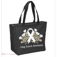 Lung Cancer Awareness Ribbon Lung Cancer Tote Bag thumb 2