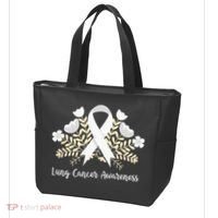 Lung Cancer Awareness Ribbon Lung Cancer Tote Bag thumb 3