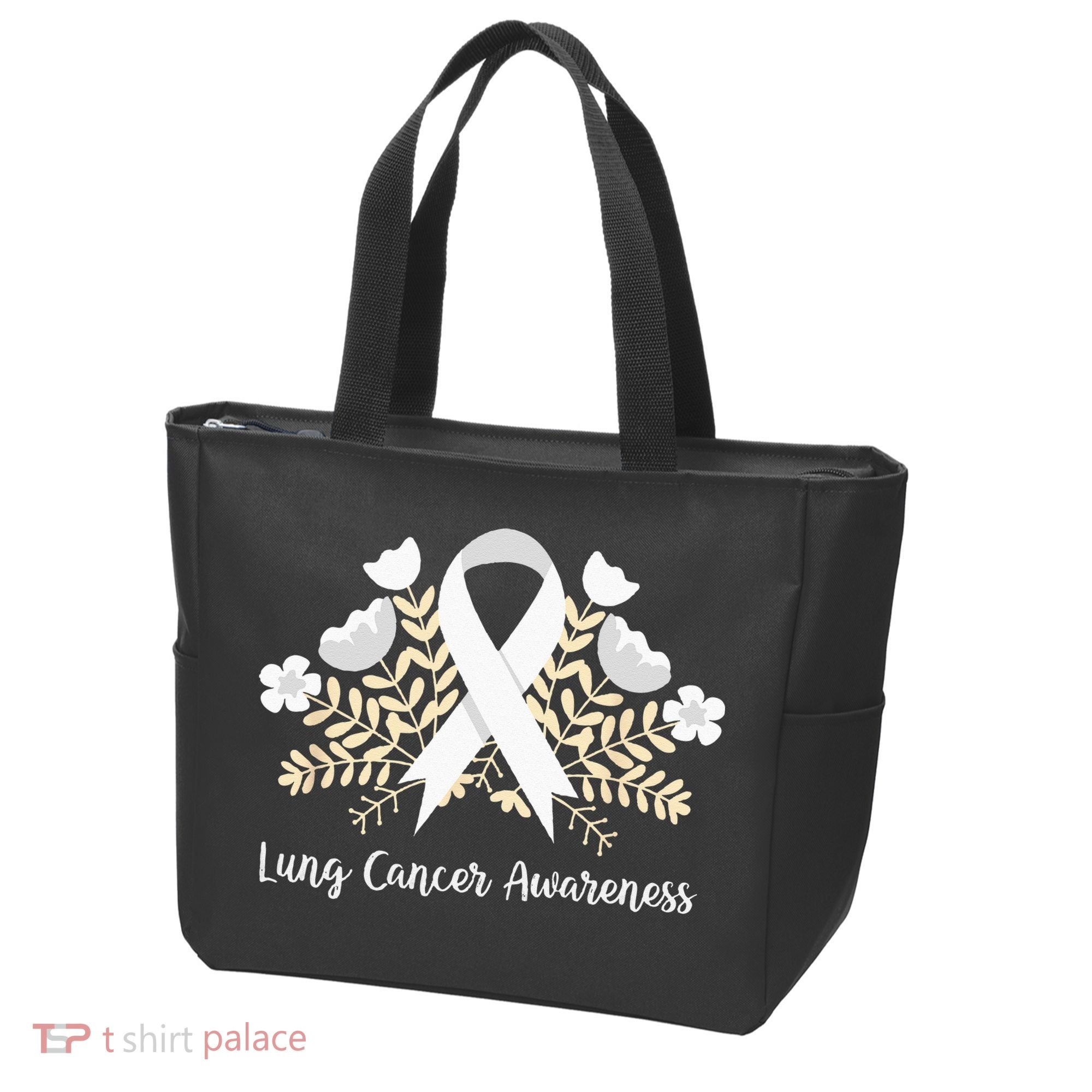 Lung Cancer Awareness Ribbon Lung Cancer Tote Bag