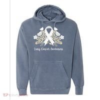 Lung Cancer Awareness Ribbon Lung Cancer Comfort Colors Garment-Dyed Hooded Sweatshirt thumb 0