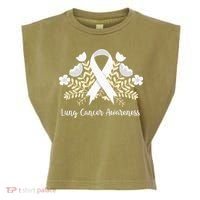 Lung Cancer Awareness Ribbon Lung Cancer Garment-Dyed Women's Muscle Tee thumb 0