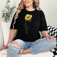 Lung Cancer Awareness Sunflower Comfort Colors T-Shirt thumb 2