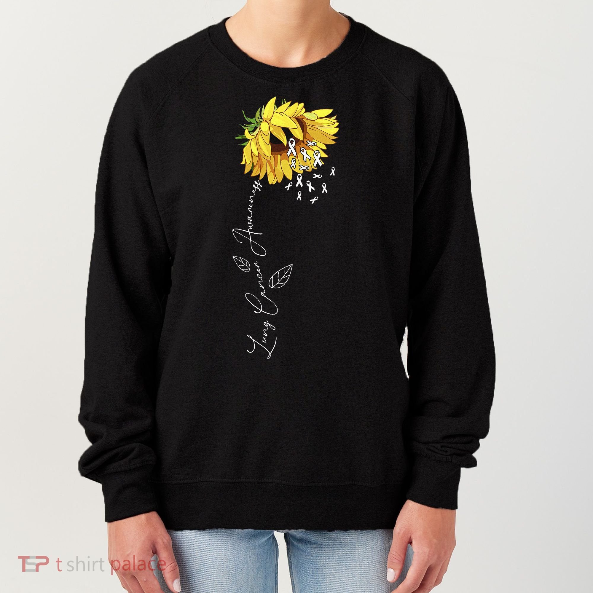 Lung Cancer Awareness Sunflower Women's Sweatshirt