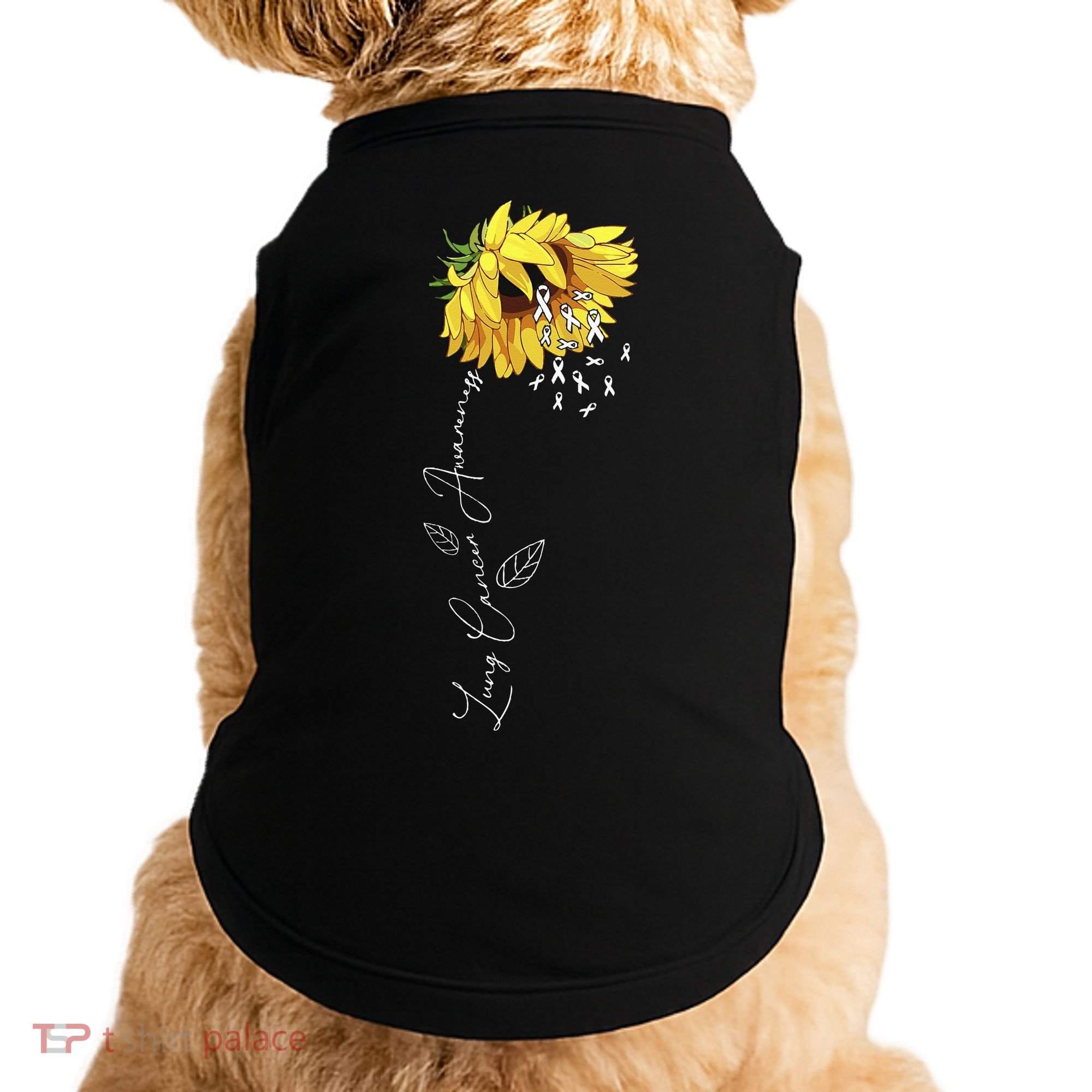 Lung Cancer Awareness Sunflower Doggie Tank