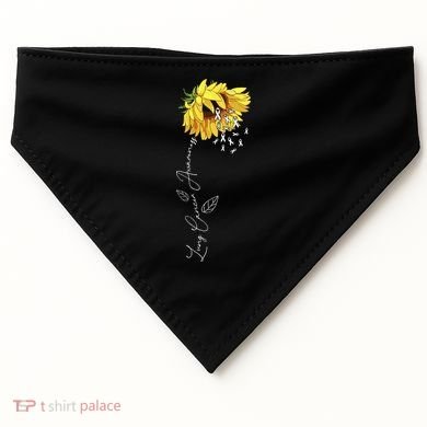 Lung Cancer Awareness Sunflower USA-Made Doggie Bandana