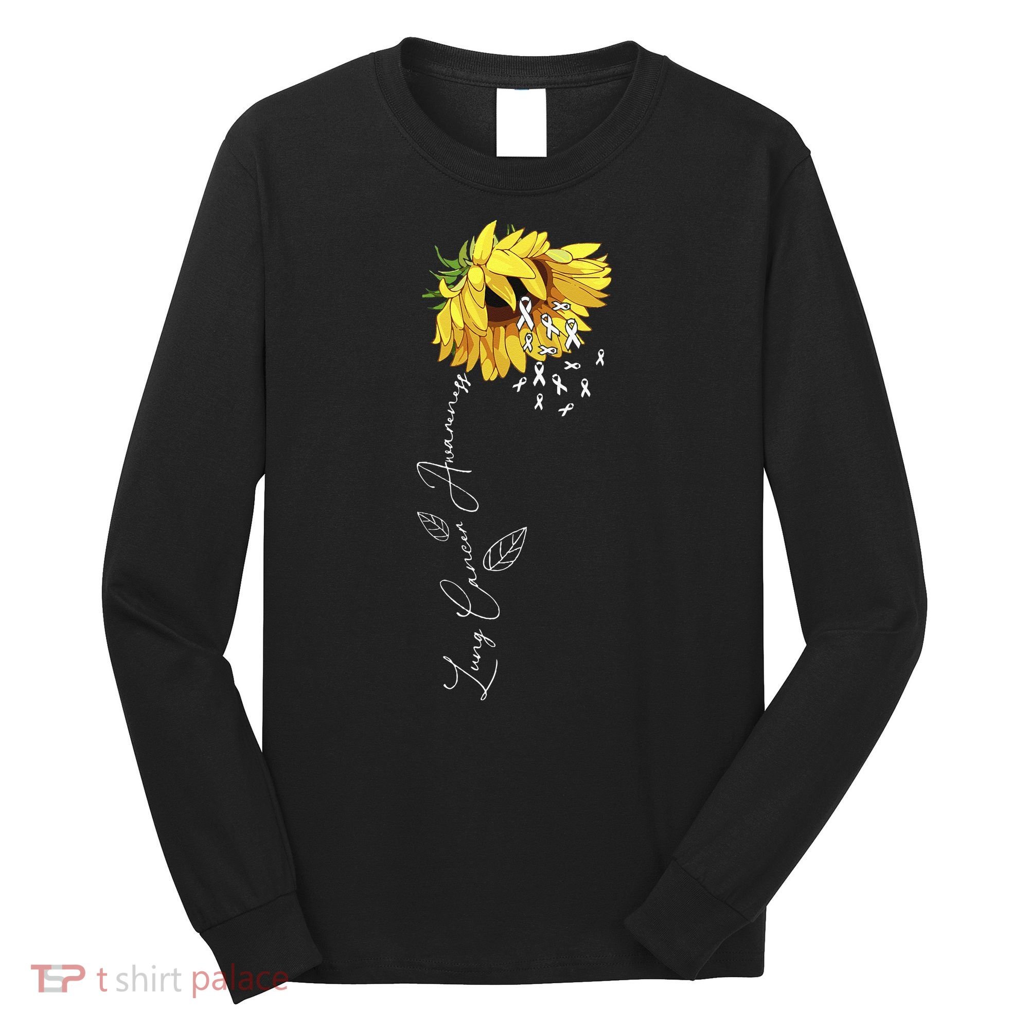 Lung Cancer Awareness Sunflower Long Sleeve Shirt