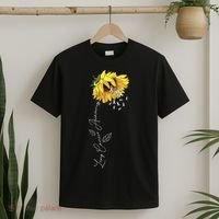 Lung Cancer Awareness Sunflower T-Shirt thumb 2