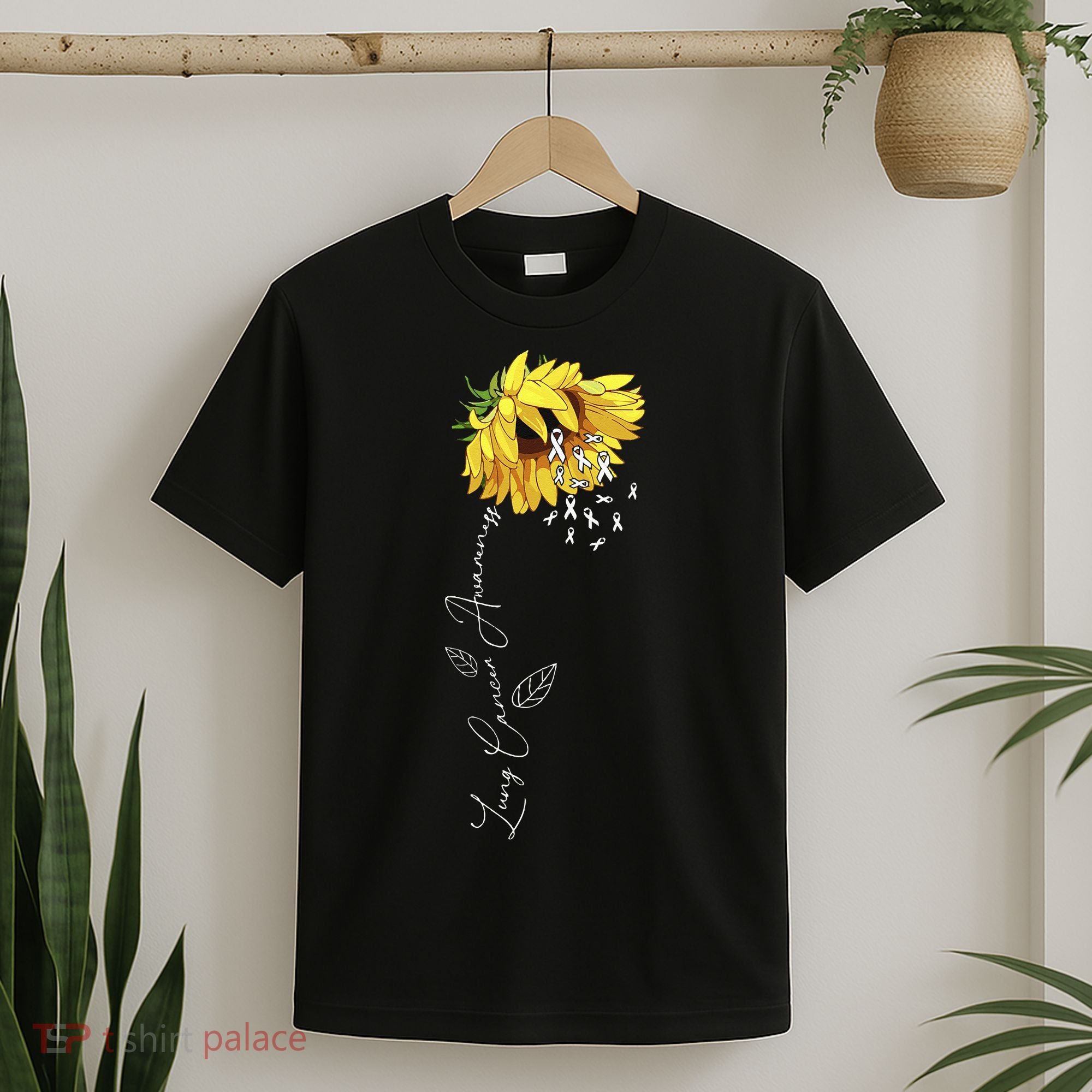 Lung Cancer Awareness Sunflower T-Shirt