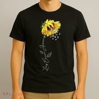 Lung Cancer Awareness Sunflower T-Shirt thumb 3