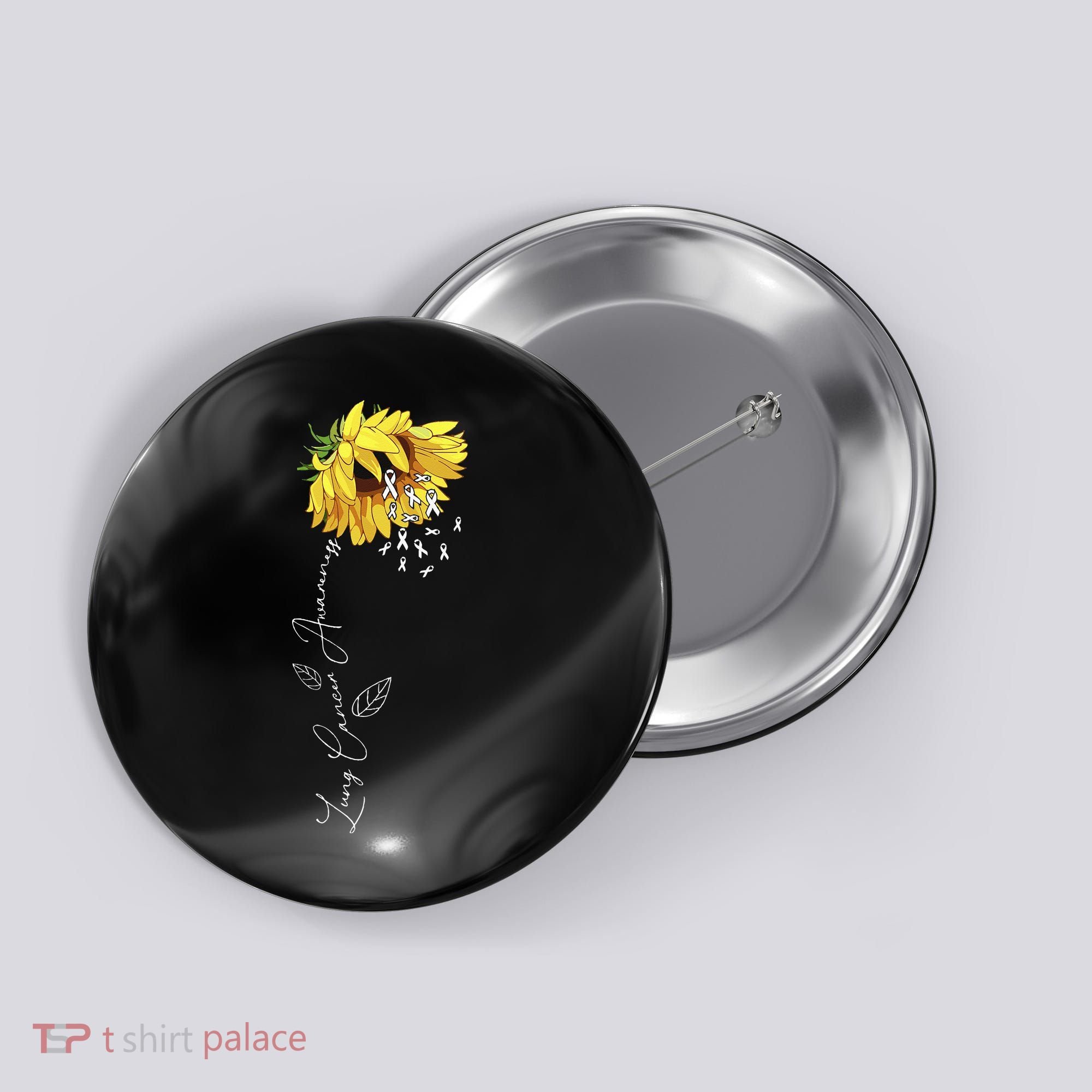 Lung Cancer Awareness Sunflower Button