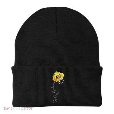 Lung Cancer Awareness Sunflower Beanie