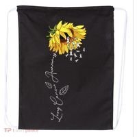 Lung Cancer Awareness Sunflower Drawstring Bag thumb 0
