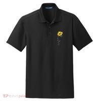 Lung Cancer Awareness Sunflower Dry Zone Grid Polo thumb 0