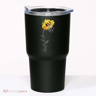 Lung Cancer Awareness Sunflower Tumbler