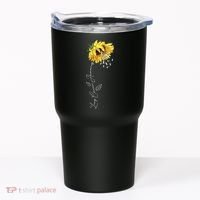 Lung Cancer Awareness Sunflower Tumbler thumb 0