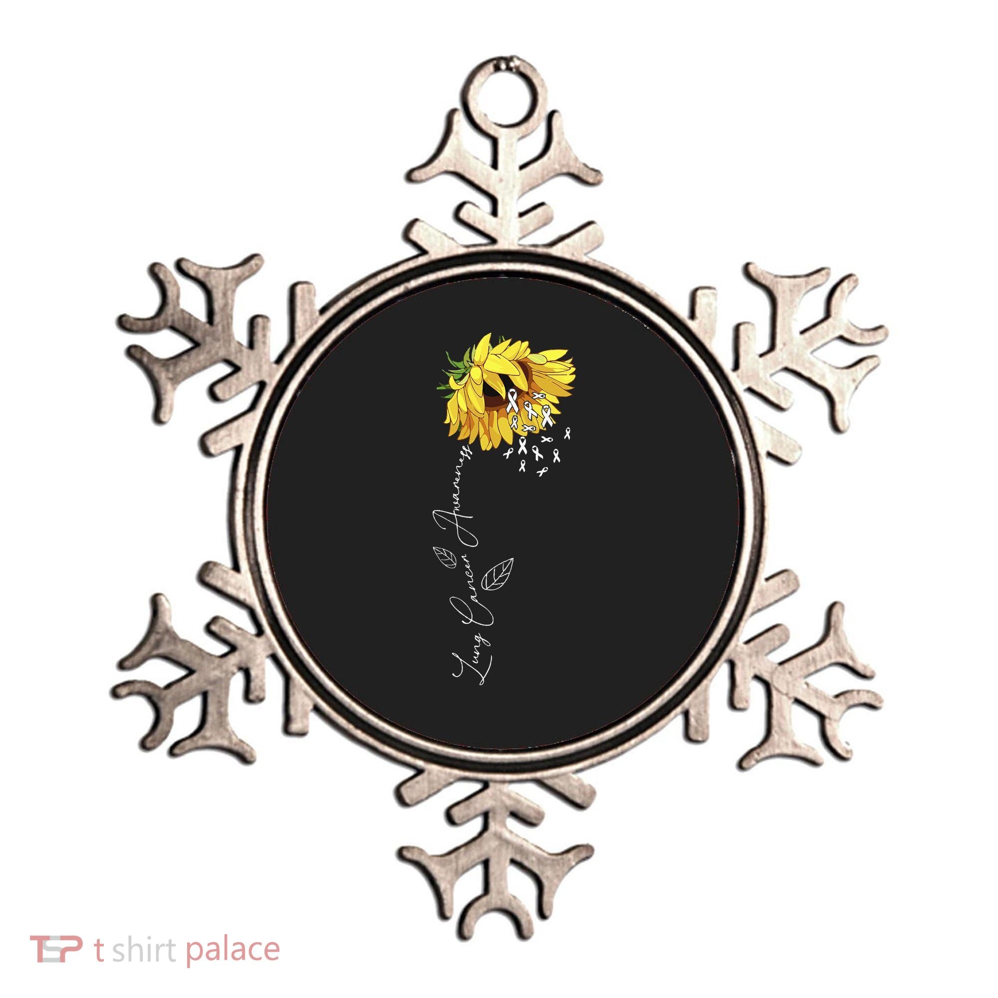 Lung Cancer Awareness Sunflower Ornament