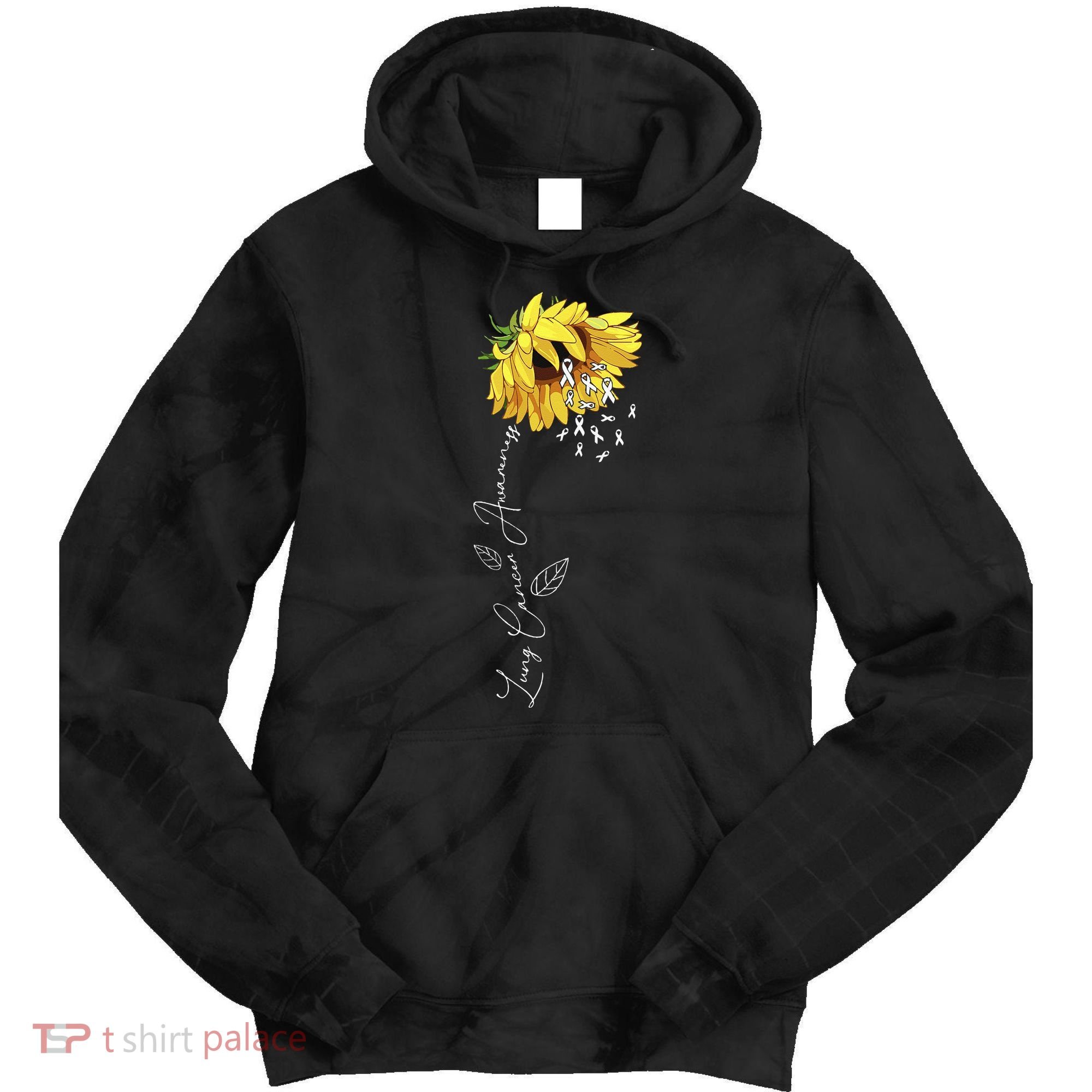 Lung Cancer Awareness Sunflower Tie Dye Hoodie