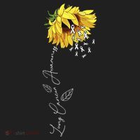 Lung Cancer Awareness Sunflower Hat thumb 2