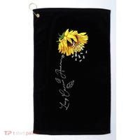 Lung Cancer Awareness Sunflower Golf Towel thumb 0