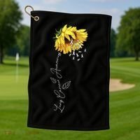 Lung Cancer Awareness Sunflower Golf Towel thumb 1