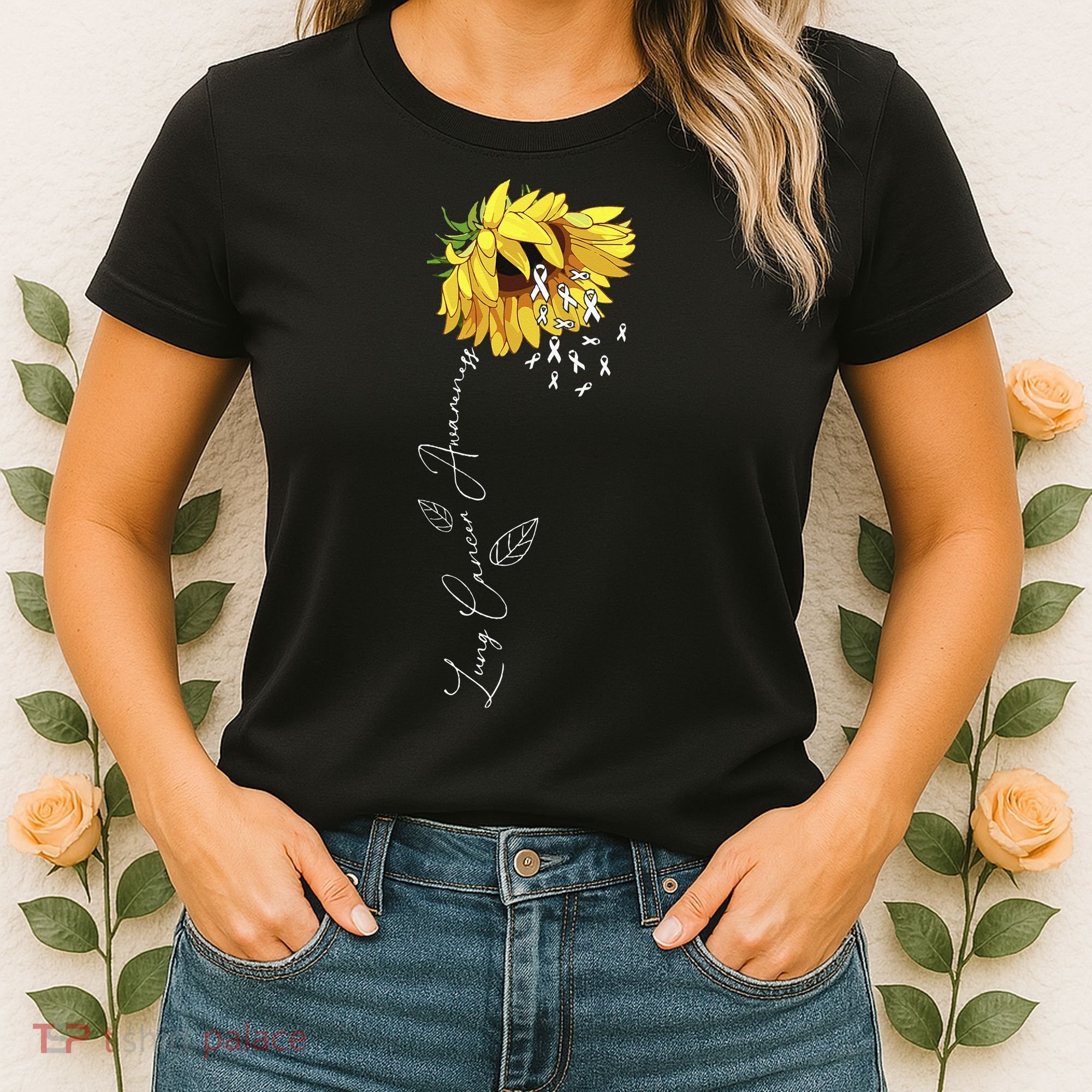 Lung Cancer Awareness Sunflower Women's T-Shirt