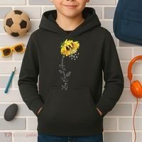 Lung Cancer Awareness Sunflower Kids Hoodie thumb 2