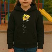 Lung Cancer Awareness Sunflower Kids Hoodie thumb 3