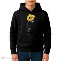Lung Cancer Awareness Sunflower Kids Hoodie thumb 4