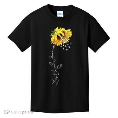 Lung Cancer Awareness Sunflower Kids T-Shirt