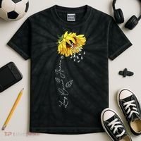 Lung Cancer Awareness Sunflower Kids Tie-Dye T-Shirt thumb 2