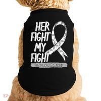 Lung Cancer Awareness White Ribbon Carcinoma Patient Gift Doggie Tank thumb 0