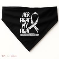 Lung Cancer Awareness White Ribbon Carcinoma Patient Gift USA-Made Doggie Bandana thumb 0