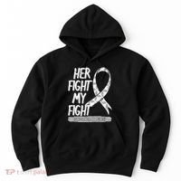 Lung Cancer Awareness White Ribbon Carcinoma Patient Gift Hoodie thumb 0