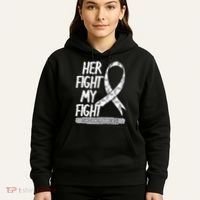 Lung Cancer Awareness White Ribbon Carcinoma Patient Gift Hoodie thumb 5
