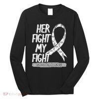 Lung Cancer Awareness White Ribbon Carcinoma Patient Gift Long Sleeve Shirt thumb 0