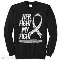 Lung Cancer Awareness White Ribbon Carcinoma Patient Gift Sweatshirt thumb 0