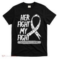 Lung Cancer Awareness White Ribbon Carcinoma Patient Gift T-Shirt thumb 0
