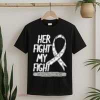 Lung Cancer Awareness White Ribbon Carcinoma Patient Gift T-Shirt thumb 2