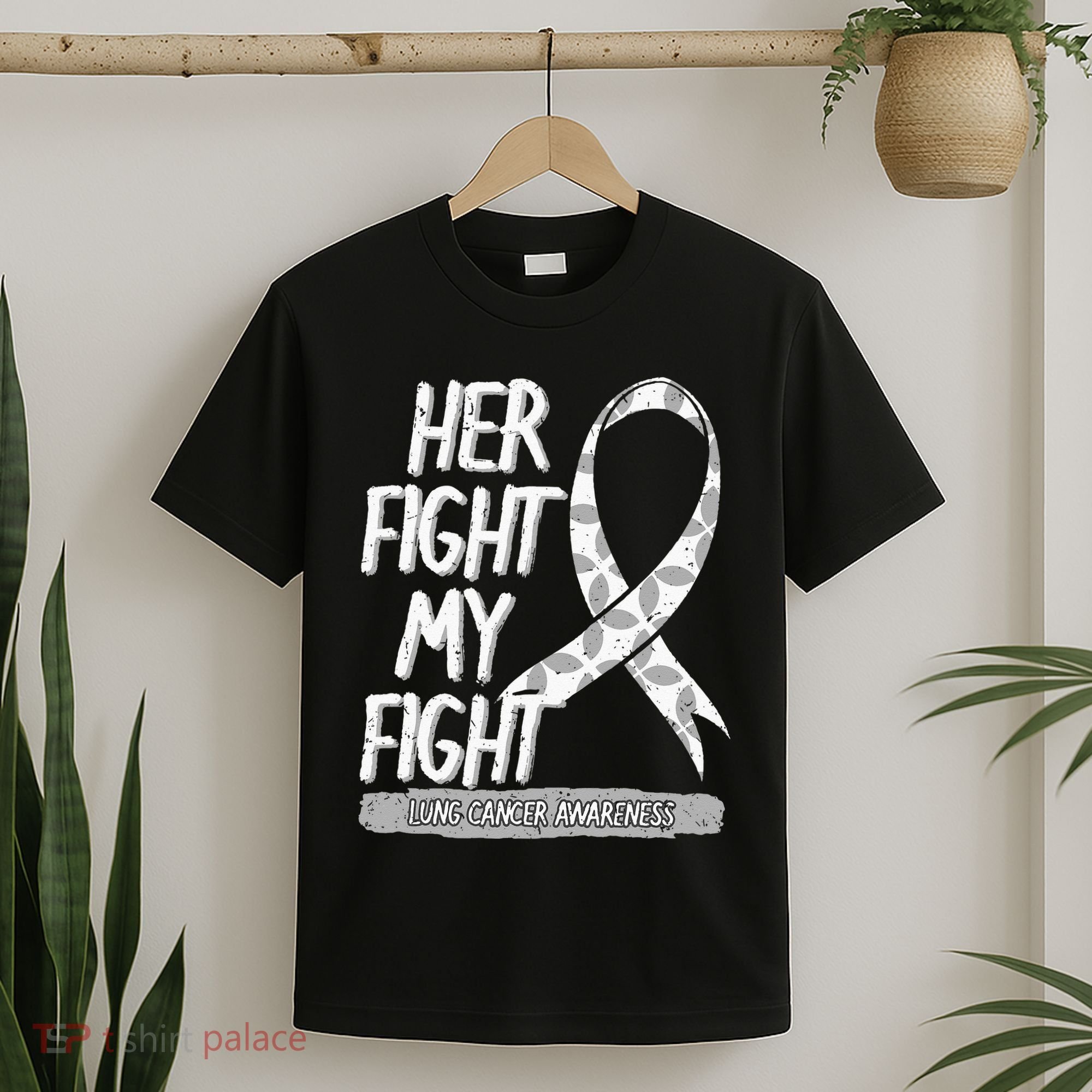 Lung Cancer Awareness White Ribbon Carcinoma Patient Gift T-Shirt